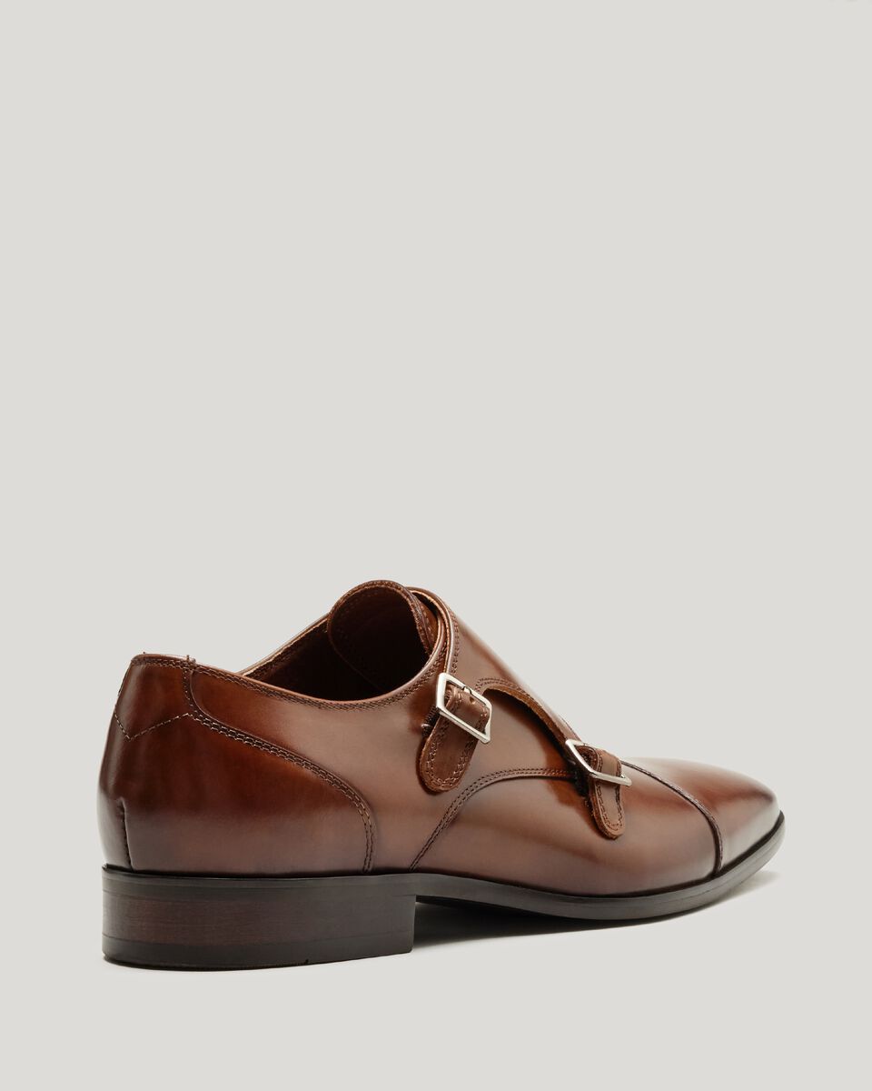 Double Monk Strap Leather Dress Shoe